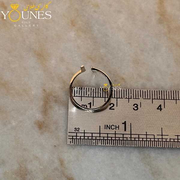 انگشتر دو خط نگین دار طلا